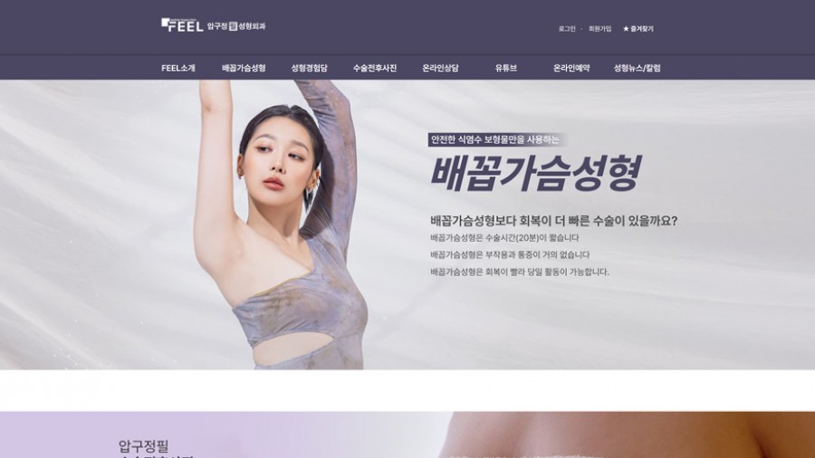 압구정필성형외과 웹사이트 제작 사례